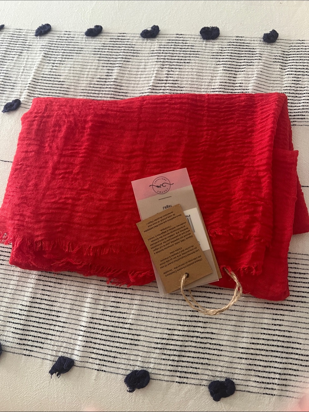 Bright Red Lightweight Scarf